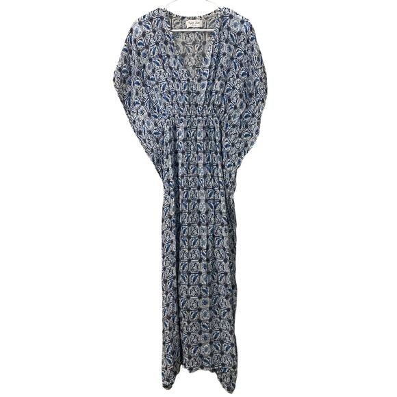 Rujuta Sheth Anthropologie Marie Cinched Kaftan Maxi Dress One Size Resort Beach - Picture 5 of 13